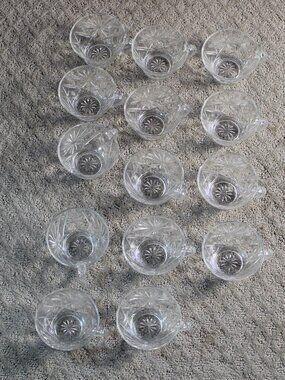 Set of 14 Clear Star Pattern Punch Cups